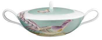 Soup tureen turquoise background - Raynaud